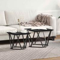 Bijzettafelset 2 pcs Zwart eiken 50 x 50 x 40 cm