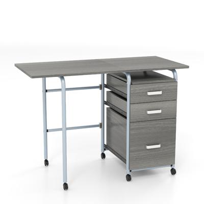 Opvouwbaar Bureau Met Drie Opberglades En Vergrendelbare Wielen Opvouwbaar Schrijfbureau