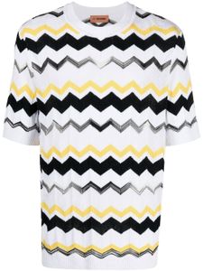 Missoni t-shirt en maille à motif zig-zag - Blanc