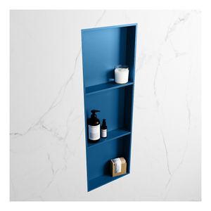 Wandnis Solid Surface Easy | In- en opbouw | 30x90x8 cm | 3 vakken | Jeans