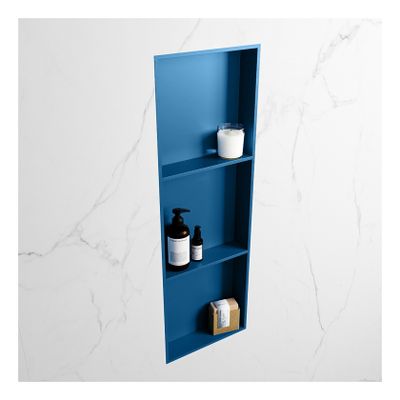 Wandnis Solid Surface Easy | In- en opbouw | 30x90x8 cm | 3 vakken | Jeans