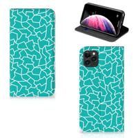 Apple iPhone 11 Pro Max | Bookcase | Cracks Blue