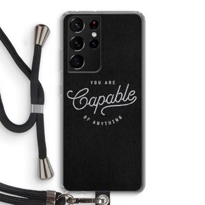 Capable: Samsung Galaxy S21 Ultra Transparant Hoesje met koord