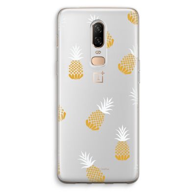 Ananasjes: OnePlus 6 Transparant Hoesje