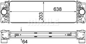 Intercooler, inlaatluchtkoeler MAHLE, u.a. für Mercedes-Benz, VW