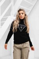 Guess Piper Triangle Logo Sweater Dames Zwart - Maat XS - Kleur: Zwart | Soccerfanshop