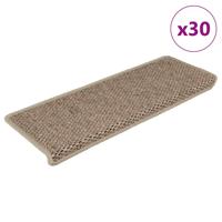 Trapmatten zelfklevend 30 st sisal-look 65x21x4 cm zandkleurig