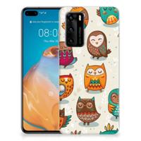 Huawei P40 | TPU Hoesje | Vrolijke Uilen