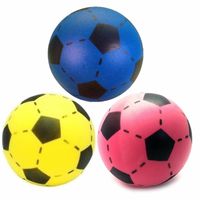 Speelgoed set van 3x stuks foam soft voetballen in 3x verschillende kleuren 20 cm - thumbnail