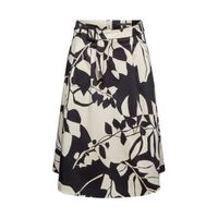 ESPRIT Women Collection rok met all over print en plooien ecru/zwart - thumbnail