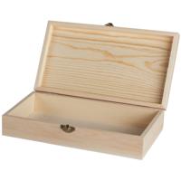 Rayher hobby Houten kistje met sluiting en deksel - 25 x 14 x 6 cm - Sieraden/spulletjes/sleutels