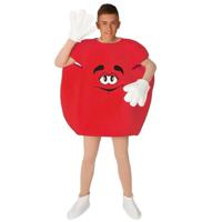 Carnaval verkleed pak/kostuum - snoepje M - rood - one size M/L - volwassenen