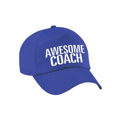 Awesome coach petje - baseballcap - blauw - dames en heren - sport - cadeau - beste coach