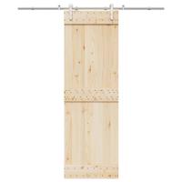 Schuifdeur onderdelenset 200 cm roestvrij staal zilverkleurig