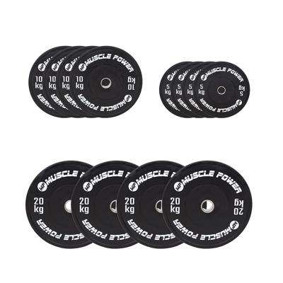Muscle Power high black bumper halterschijf set 140KG