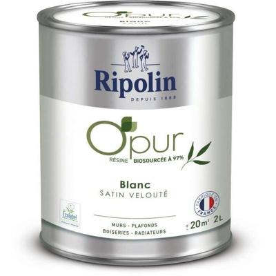 O'PUR verf voor muren, houtwerk & radiatoren - RIPOLIN - 472822 - Wit - Fluweel satijn - 2 L