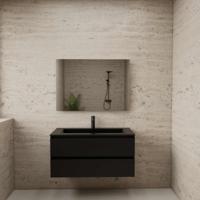 ACTIE BWS Badmeubel | Paris | Mat Zwart 100 cm | Mat Zwart Wastafel | 1 of 2 Kraangaten