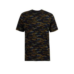 WE Fashion slim fit T-shirt met all over print heavy blue