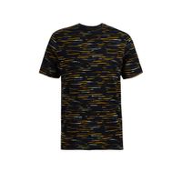 WE Fashion slim fit T-shirt met all over print heavy blue - thumbnail