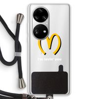 I'm lovin' you: Huawei P50 Pro Transparant Hoesje met koord