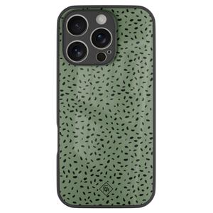 iPhone 16 Pro glazen hardcase - Green confetti