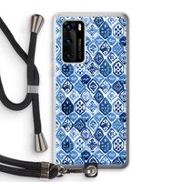Blauw motief: Huawei P40 Transparant Hoesje met koord