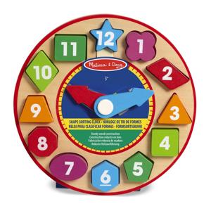 Melissa & Doug houten leerklok met 12 houten vormen