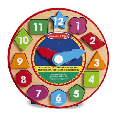 Melissa & Doug houten leerklok met 12 houten vormen