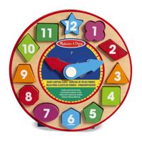 Melissa & Doug houten leerklok met 12 houten vormen