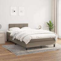 Boxspring met matras stof taupe 120x200 cm