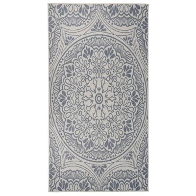VidaXL Buitenkleed met patroon platgeweven 80x150 cm blauw