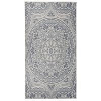 VidaXL Buitenkleed met patroon platgeweven 80x150 cm blauw