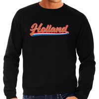 Grote maten zwarte sweater / trui Holland / Nederland supporter met Nederlandse wimpel EK/WK heren