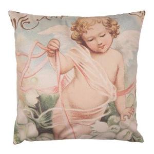 Clayre & Eef Kussenhoes 45x45 cm Roze Wit Polyester Engel