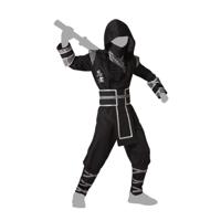 Carnaval verkleed kostuum/outfit - Ninja Warrior - voor jongens - zwart/wit - polyester - thumbnail