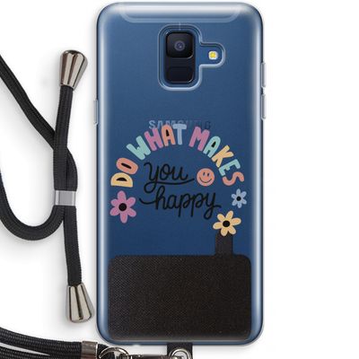 Happy days: Samsung Galaxy A6 (2018) Transparant Hoesje met koord