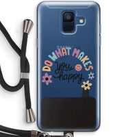 Happy days: Samsung Galaxy A6 (2018) Transparant Hoesje met koord