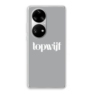 Topwijf Grijs Wit: Huawei P50 Pro Transparant Hoesje