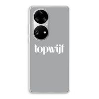Topwijf Grijs Wit: Huawei P50 Pro Transparant Hoesje