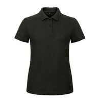 Zwart poloshirt / polo t-shirt basic van katoen voor dames