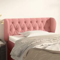 Hoofdbord met randen 103x23x78/88 cm fluweel roze