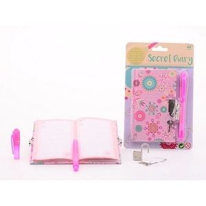 Roze dagboek mandala bloem met slot   -