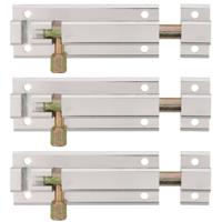 AMIG schuifslot - 3x - aluminium - 8 cm - zilver - deur - schutting - raam - Grendels - thumbnail