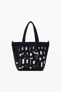 Kleine tas met uitgesneden letters - BLACK - U