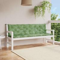 Tuinbankkussens 2 st bladpatroon 200x50x7 cm stof