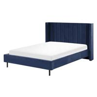 Beliani - VILETTE - Tweepersoonsbed - Blauw - 140 x 200 cm - Fluweel