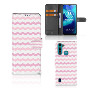 Motorola G8 Power Lite Telefoon Hoesje Waves Roze