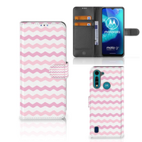 Motorola G8 Power Lite Telefoon Hoesje Waves Roze