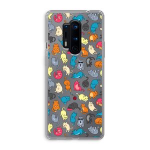 Kleurrijke katten: OnePlus 8 Pro Transparant Hoesje