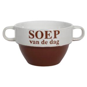 Soepkommen - Soep van de dag - keramiek - D12 x H8 cm - Bordeaux rood - Stapelbaar